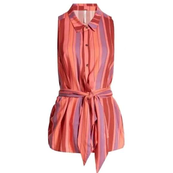 NWT Free People Mackenzie Wrap Button-Up Sleeveless Top
Floral Combo OB1314283 - Picture 2 of 12